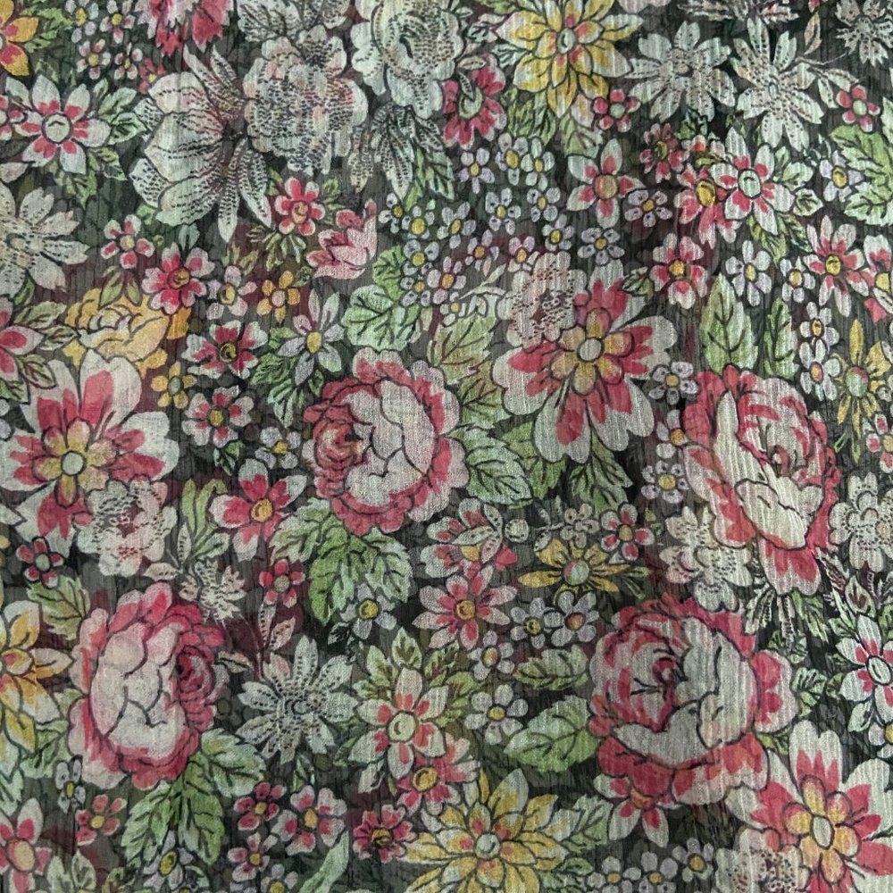 KOOPLES Sheer Floral Blouse Silk Chiffon Lace Trim WOW gorgeous - Picture 5 of 14